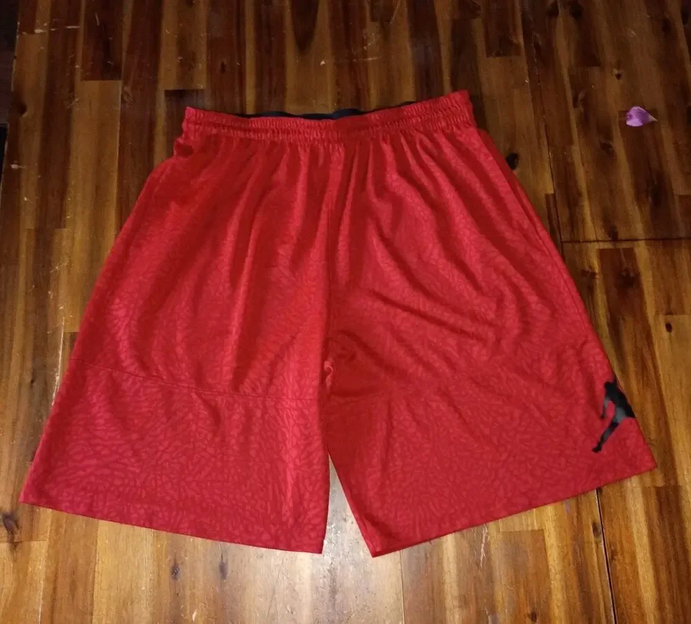 Nike Air Jordan Elephant Print Blockout Basketball Shorts Mens XXL 2XL Gym Red